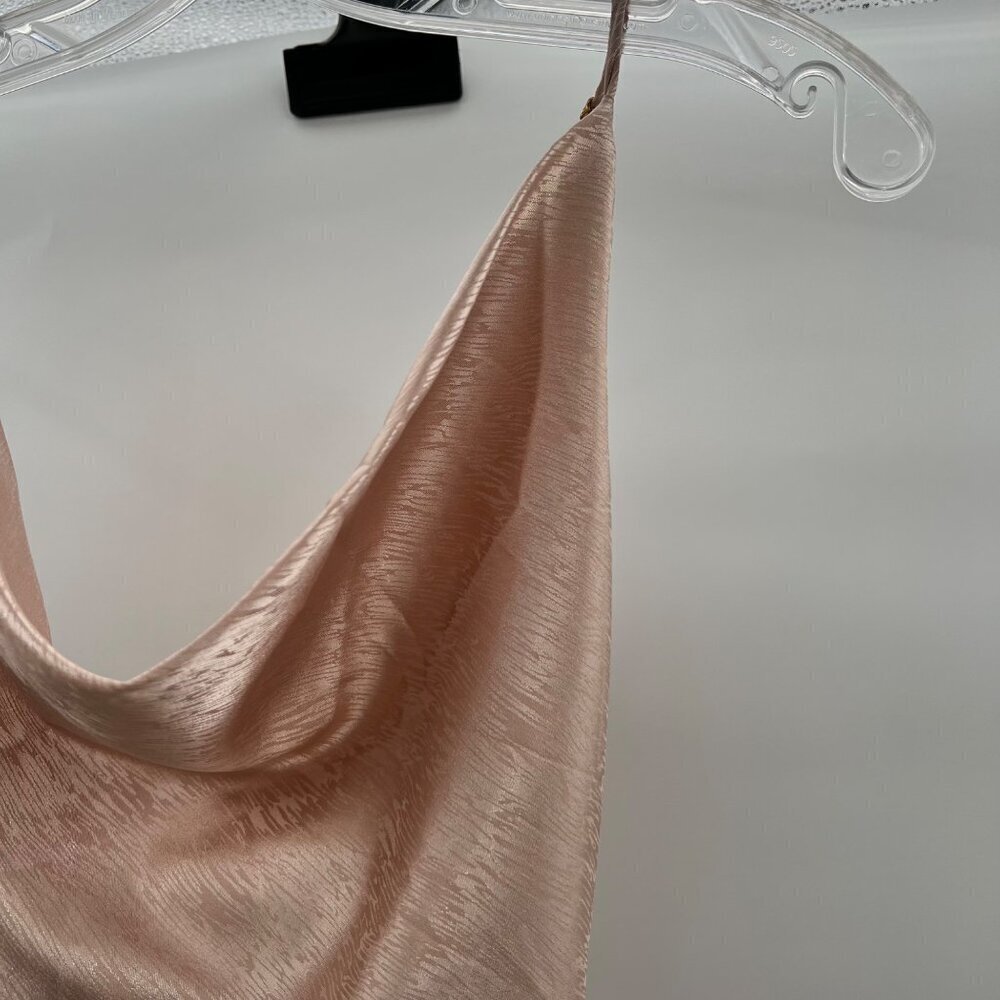 American Threads Women's Cowl Neck Slip Dress Blush Size Small Cut Out Back - Picture 4 of 9